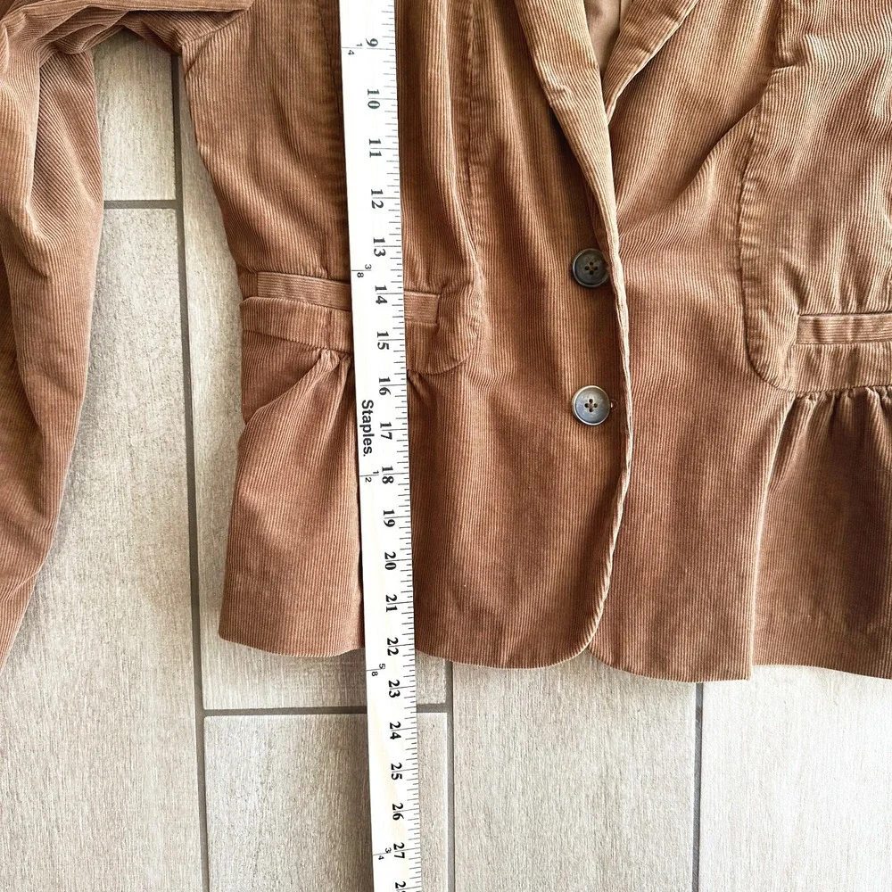 VTG J Crew Y2K Corduroy Blazer Jacket 8 Brown Preppy‎ Old Money 90s Academia